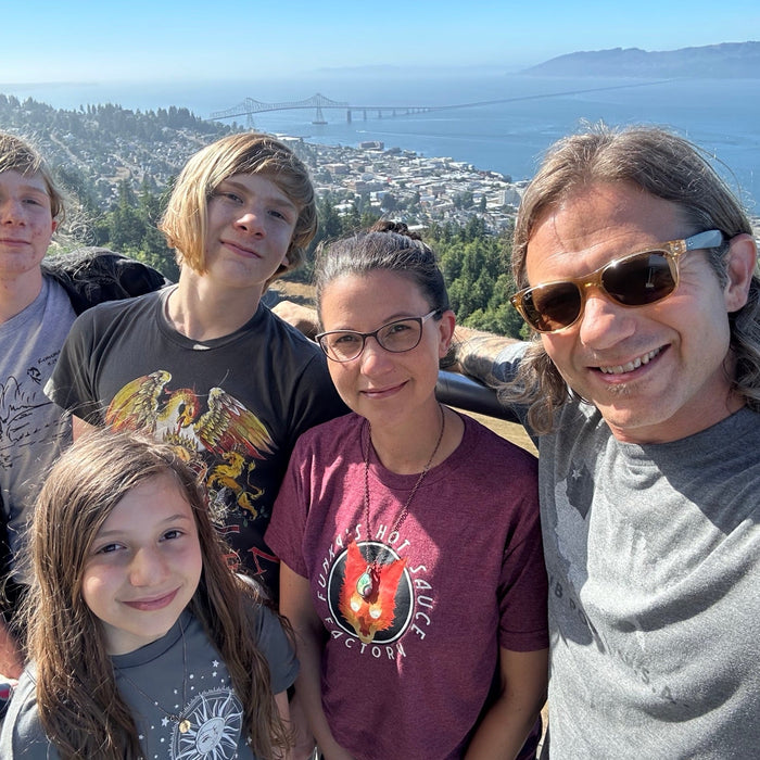 Matt Mini with his family above Astoria, Oregon