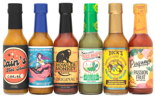 Caribbean Hot Sauce Gift Set (Scotch Bonnet & Habanero, 6 Pack)