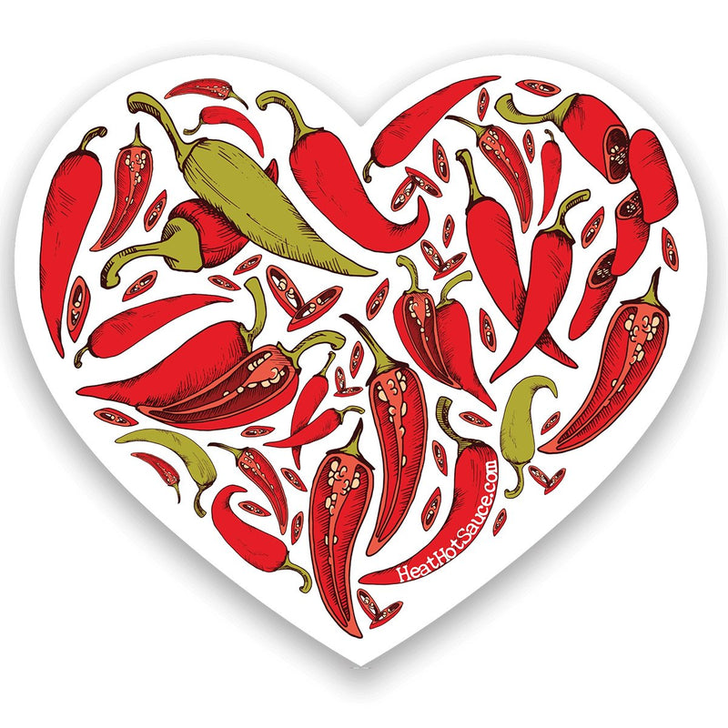 Chile Heart Die Cut Sticker - Heat